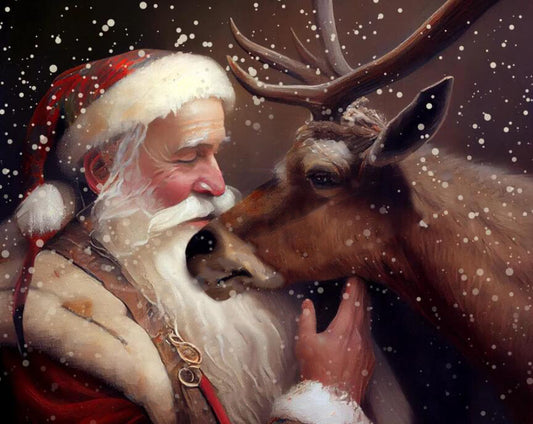 AB  Diamond Painting  | Christmas Santa Claus and Deer