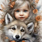 Free AB Diamond Painting | Girl and Wolf