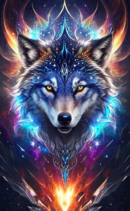 AB Diamond Painting  |Colorful Wolf