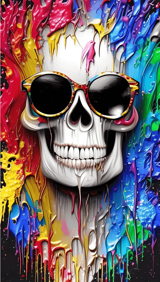AB Diamond Painting  | Colorful skull