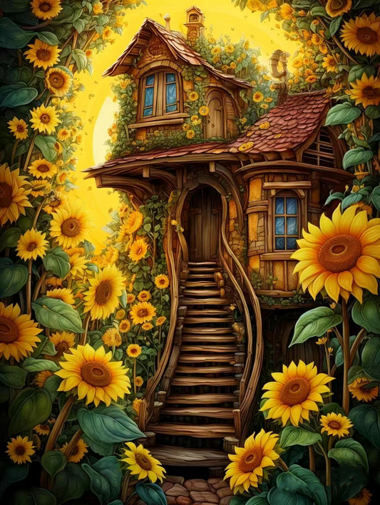AB Diamond Painting  |  Sunflower house