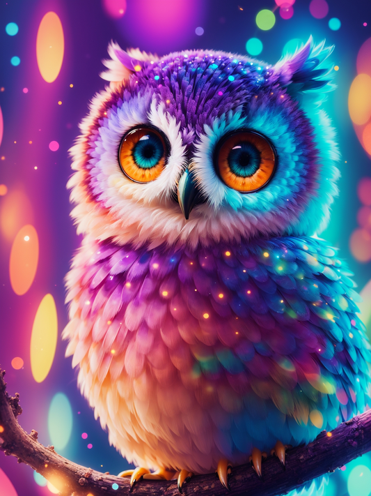 AB Diamond Painting  |  Colorful Owl