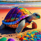 AB Diamond Painting  |  Colorful sea turtle