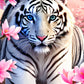AB Diamond Painting  |  Flower White Tiger