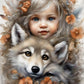AB Diamond Painting | Girl and Wolf