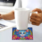 6 pcs set DIY Special Shaped Diamond Painting Coaster  | cat(no holder)