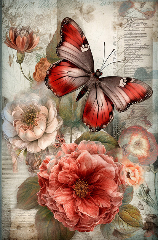 AB Diamond Painting  |  Flower and Butterfly