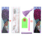 DIY Woman Special Shaped Diamond Painting Leather Bookmark with Tassel