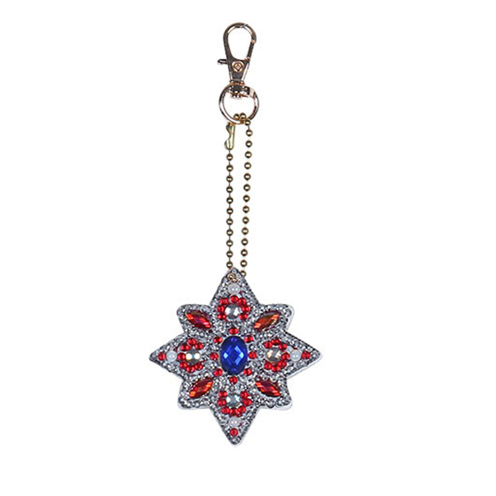 4pcs DIY Mandala Sets Special Shaped Full Drill Diamond Painting Key Chain with Key Ring Jewelry Gifts for Girl Bags