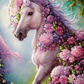 AB Velvet Diamond Painting  -  Flower horse