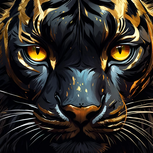 AB Diamond Painting  |  Black Gold Tiger