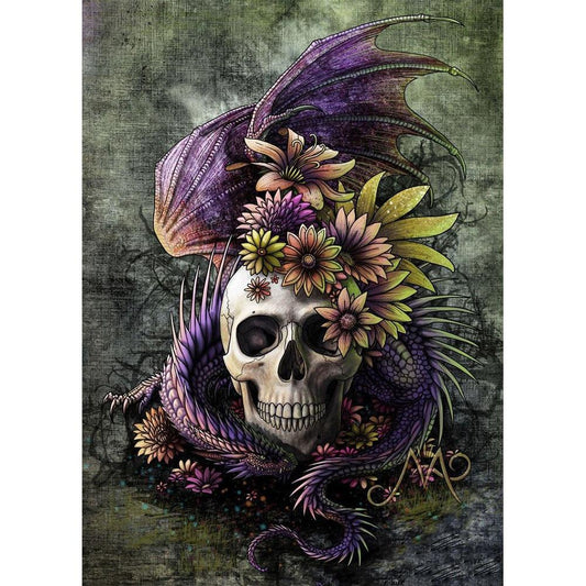 Skull flower | Full Round Diamond Painting Kits