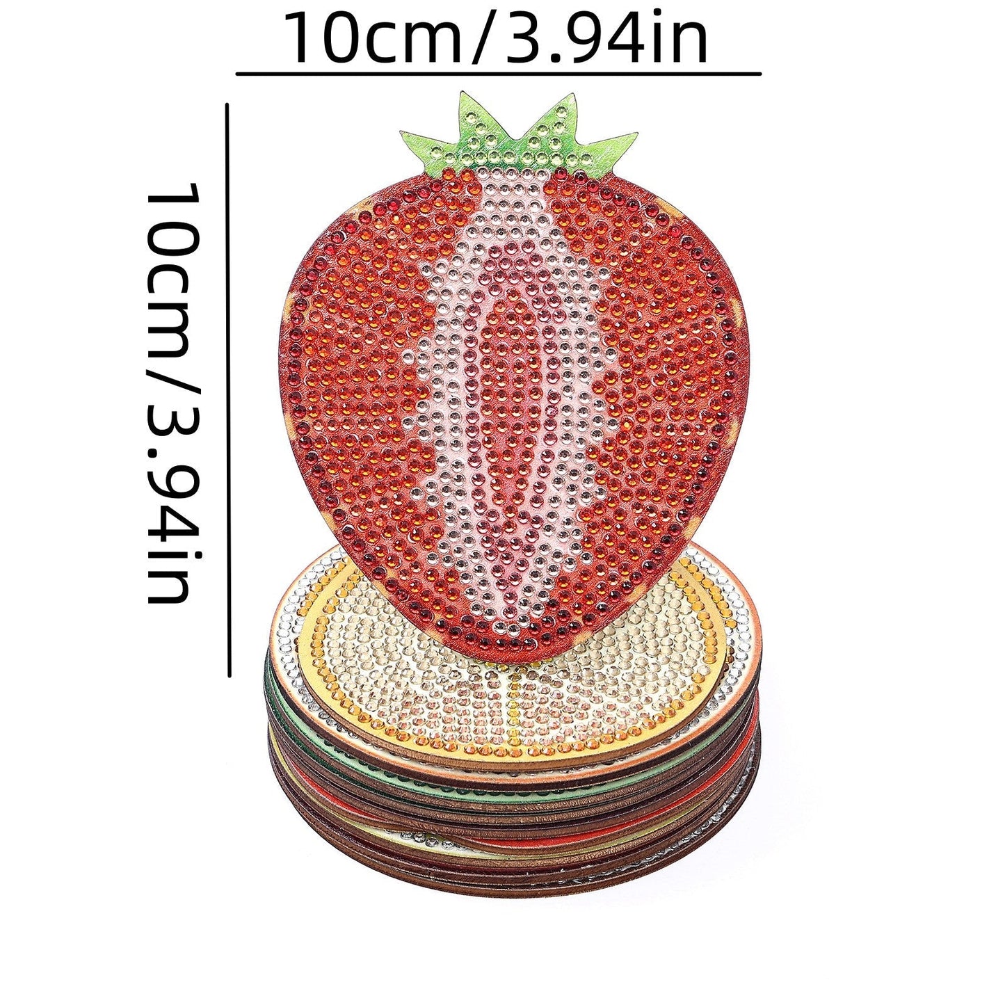 10 pcs set DIY Special Shaped Diamond Painting Coaster | Fruit
