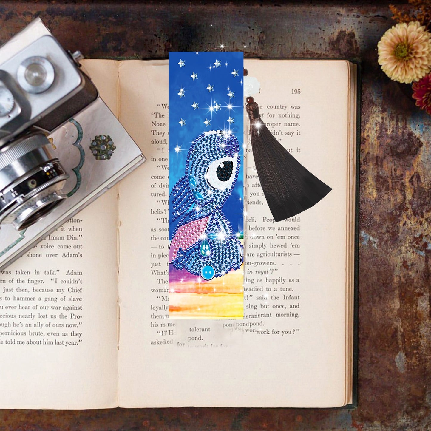 DIY Special Shaped Diamond Painting Leather Bookmark Tassel | Stitch