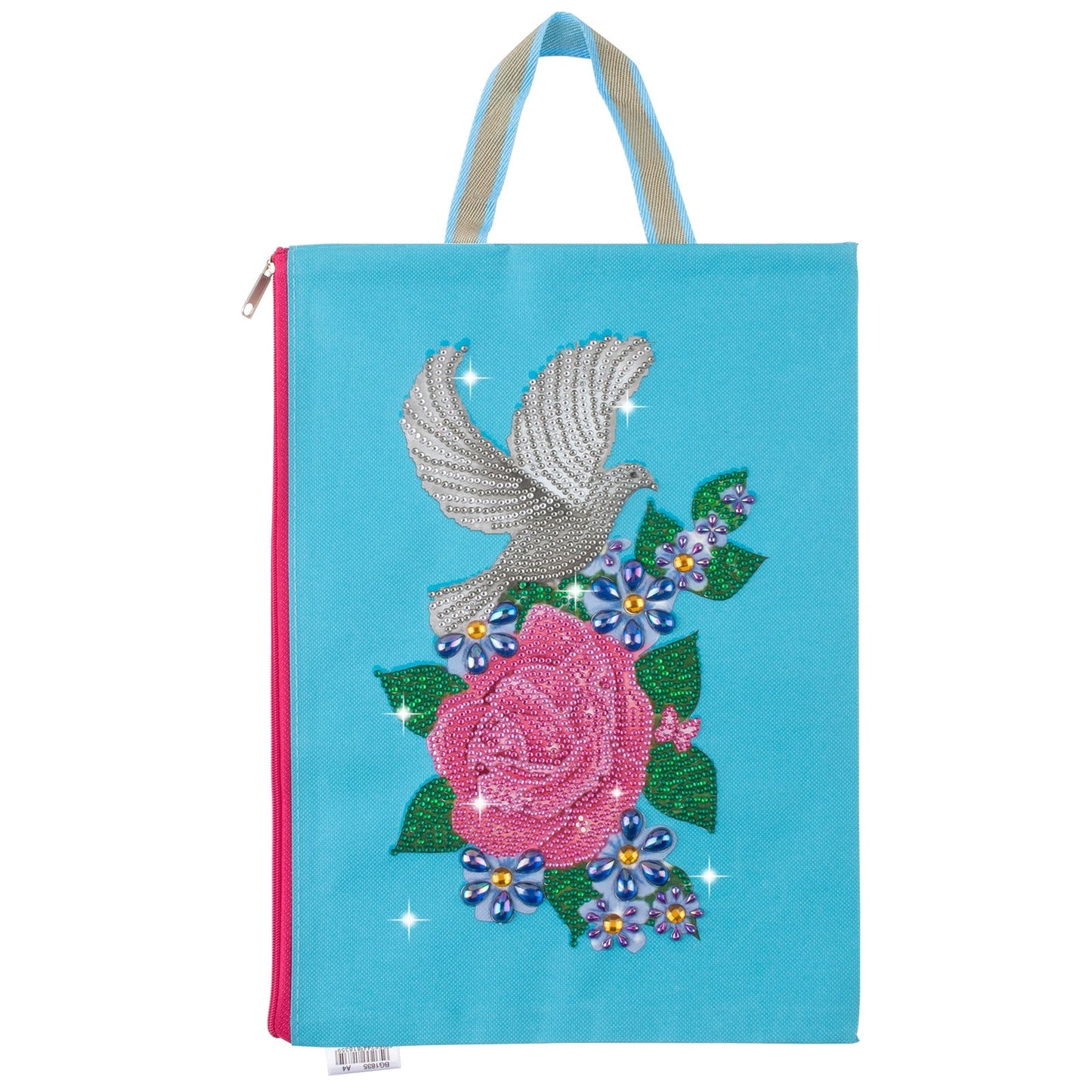 DIY Rhinestone Diamond Painting Flower Tote Bag | flower and bird