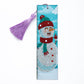 DIY Christmas snowman Special Shaped Diamond Painting Leather Bookmark Tassel