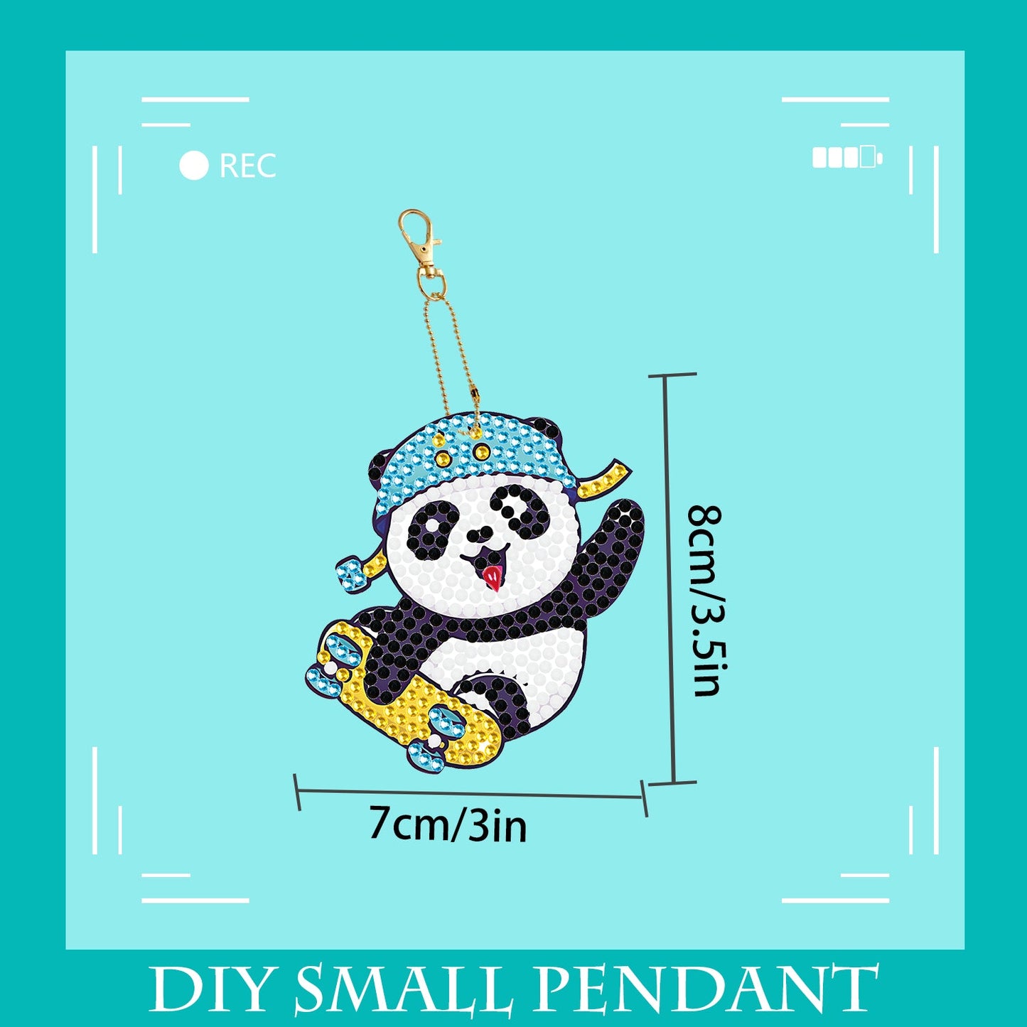 DIY keychain | Panda | Double-sided | Five Piece Set