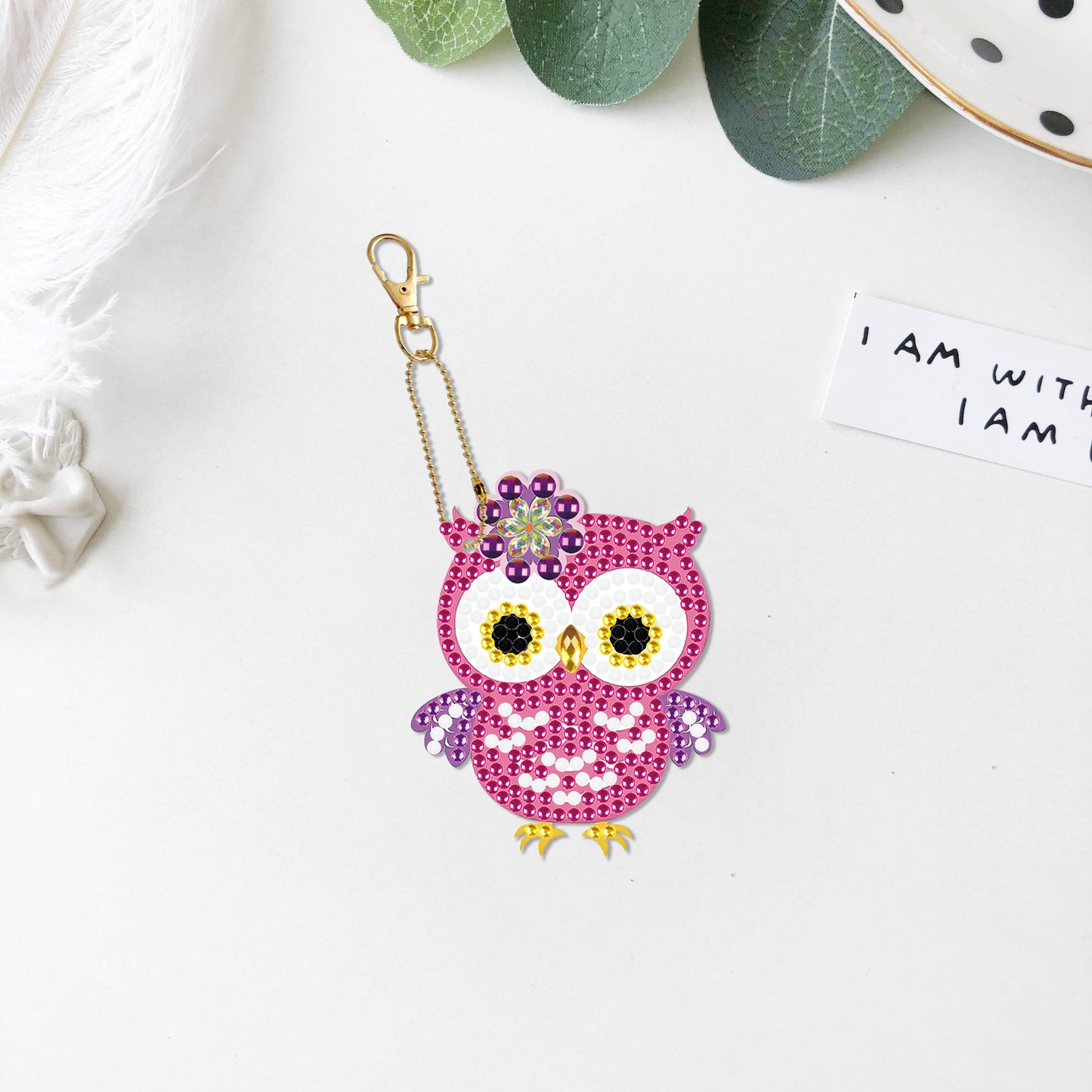 DIY keychain | Owl | Double-sided | Five Piece Set