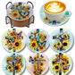 6 pcs set DIY Special Shaped Diamond Painting Coaster  | sunflower cross£¨no holder£©