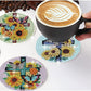 6 pcs set DIY Special Shaped Diamond Painting Coaster  | sunflower cross£¨no holder£©