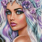 Full Round/Square Diamond Painting Kits | Purple haired girl