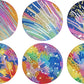 6 pcs set DIY Special Shaped Diamond Painting Coaster  | fireworks £¨no holder£©