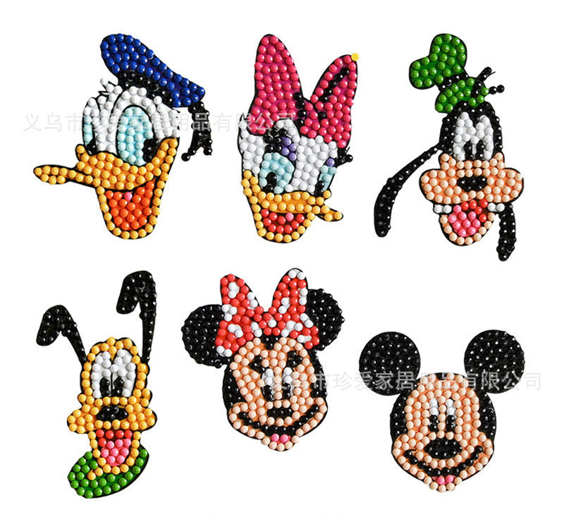 6pcs Round Diamond Painting Stickers Wall Sticker | Mickey Mouse