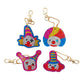 4pcs DIY Circus Sets Special Shaped Full Drill Diamond Painting Key Chain with Key Ring Jewelry Gifts for Girl Bags