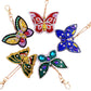 5pcs DIY Butterfly Sets Special Shaped Full Drill Diamond Painting Key Chain with Key Ring Jewelry Gifts for Girl Bags