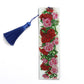 DIY Rose Flower Special Shaped Diamond Painting Leather Bookmark with Tassel