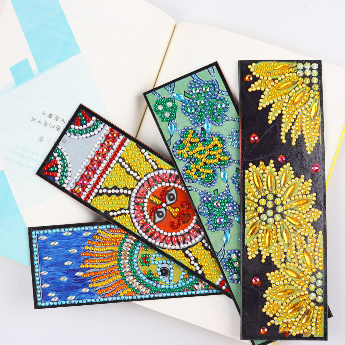 DIY Special Shaped Diamond Painting | Peacock | Leather Tassel Bookmark