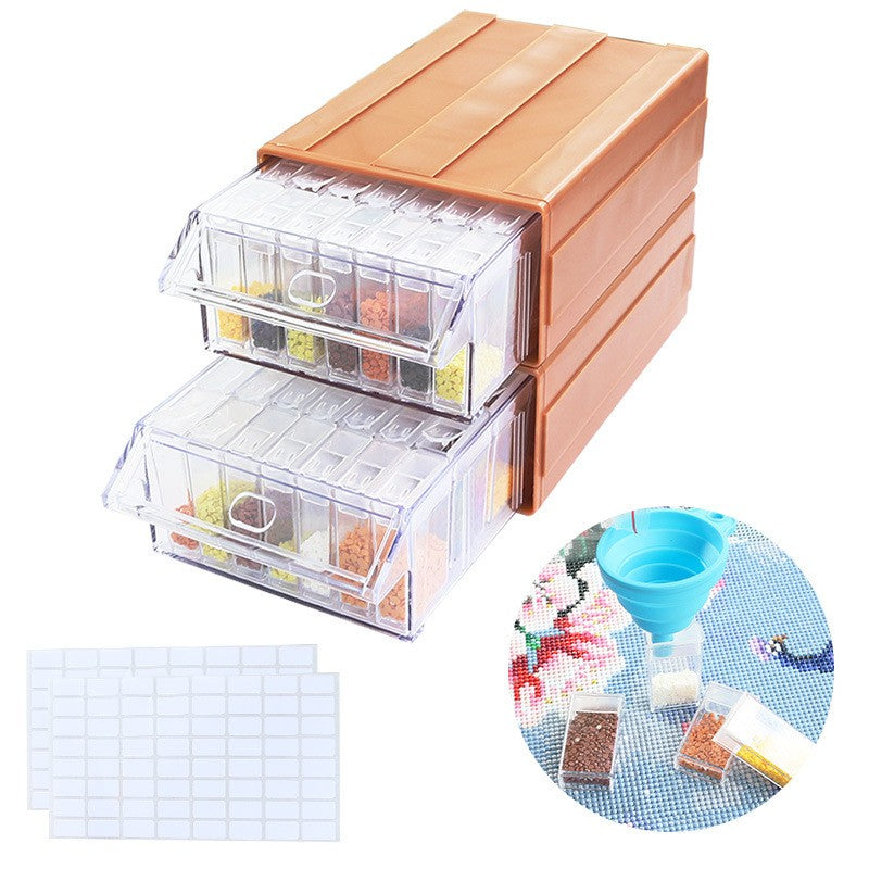 Diamond Painting tool | Storage box With funnel and stickers (Various specifications)