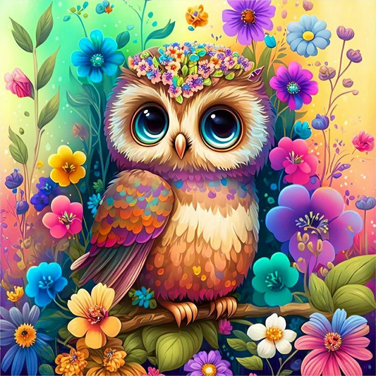 AB Diamond Painting  |  Colorful Owl