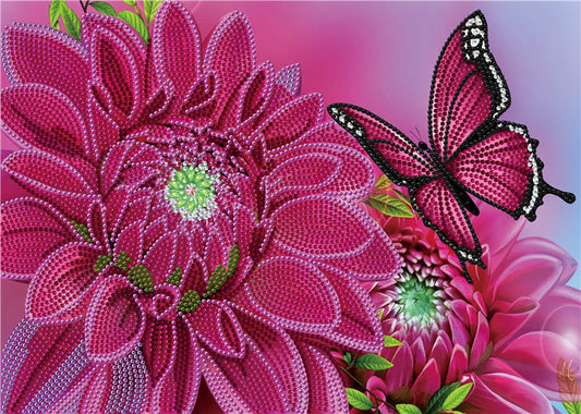 Flower butterfly | Special Shaped Diamond Painting Kits