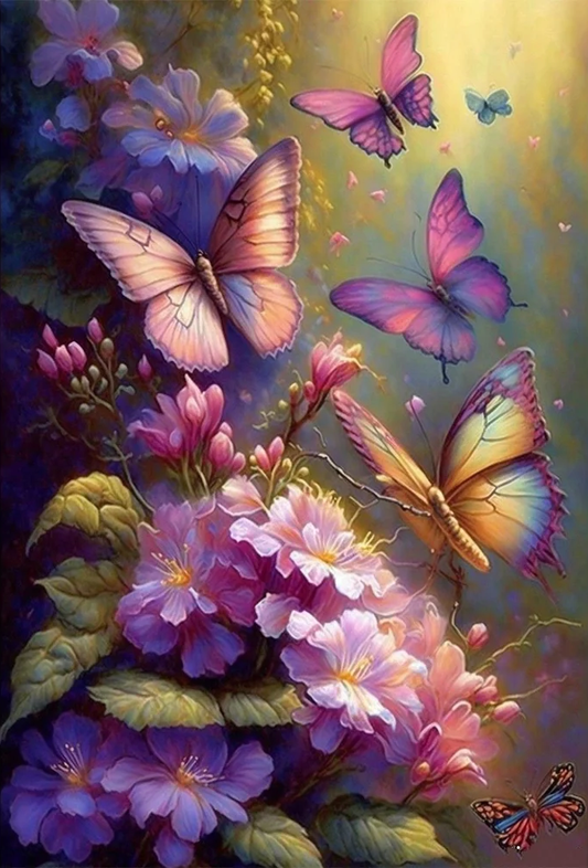 AB Diamond Painting  |  Butterfly Flower