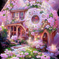 Pink House | Full Round/Square Diamond Painting Kits | 50x70cm | 60x80cm|80X110CM