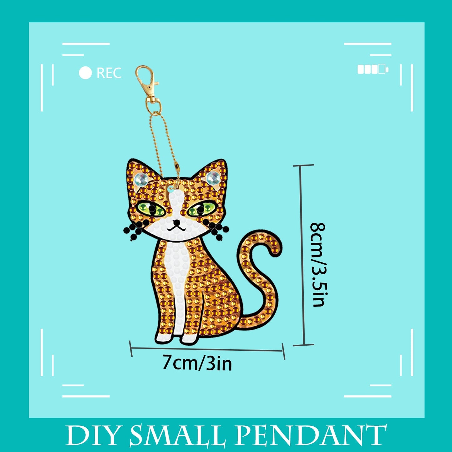 DIY keychain | Cat | Double-sided | Five Piece Set