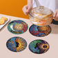 4PCS Diamond Painting Placemats Insulated Dish Mats | Sun and Moon