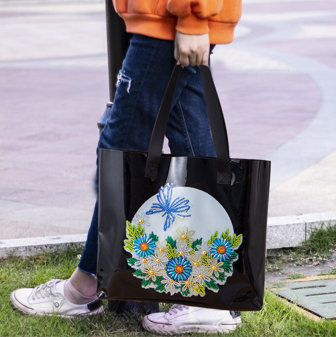 DIY Diamond Painting | Diamond Flower bag | Transparent Jelly Shopping Bag