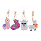 4pcs DIY Alpaca Sets Special Shaped Full Drill Diamond Painting Key Chain with Key Ring Jewelry Gifts for Girl Bags