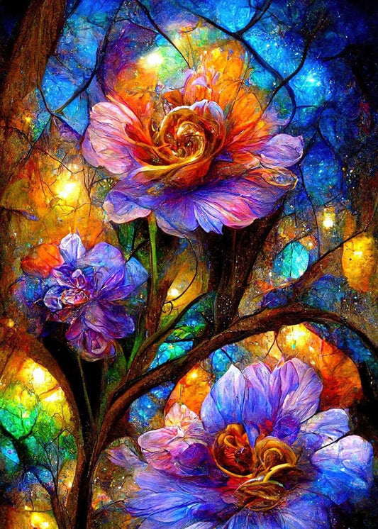 AB Diamond Painting |Colorful Flowers