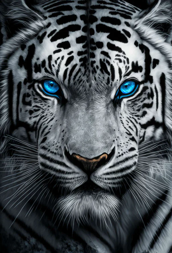 AB Diamond Painting  |  Blue Eyes Tiger