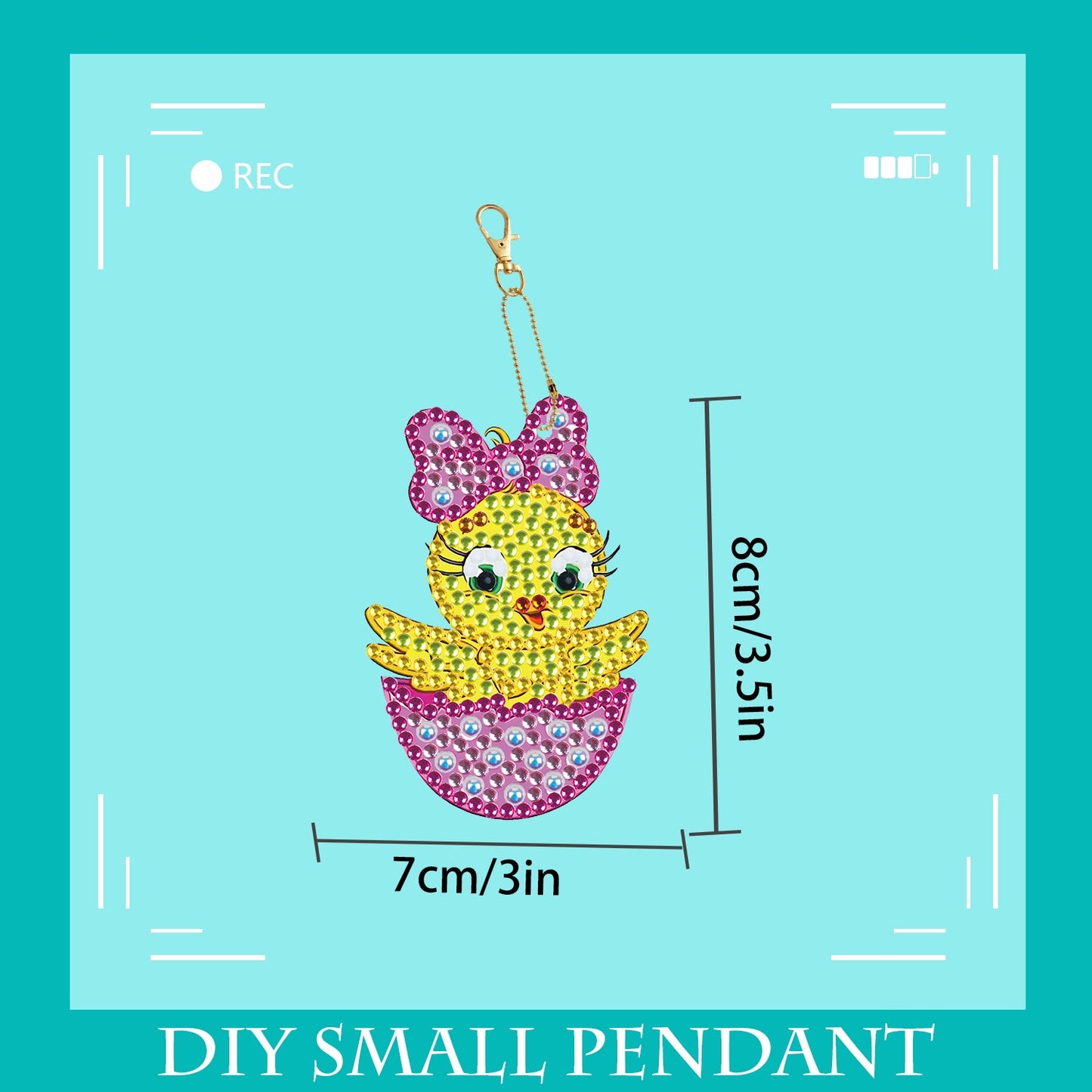 DIY keychain | Easter duck | Double-sided | Five Piece Set
