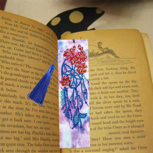 DIY Dreamcatcher Special Shaped Diamond Painting Leather Bookmark with Tassel