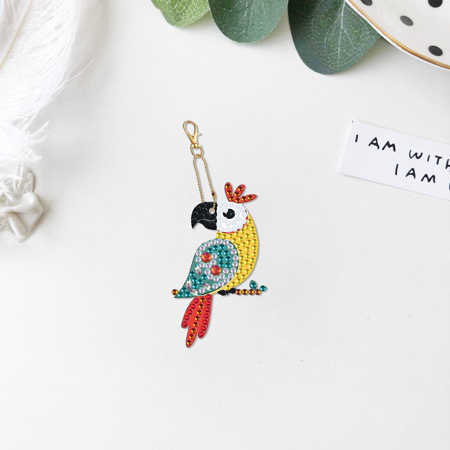 DIY keychain | Parrot | Double-sided | Five Piece Set