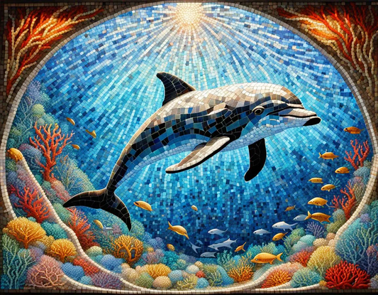 AB Diamond Painting  |  Mosaic Dolphin