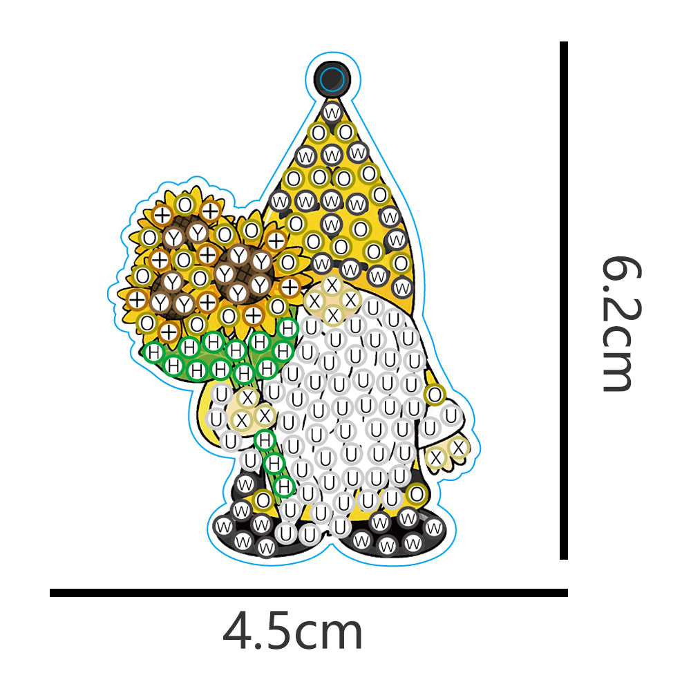 DIY Diamond Painting Keychain | Easter Gnome  | 12 Piece Set