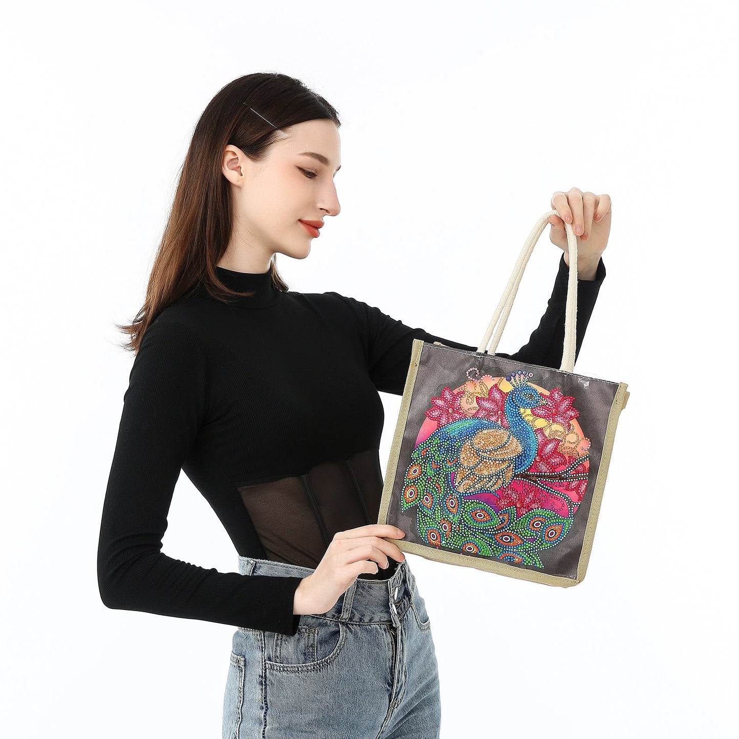 DIY special-shaped Diamond painting package Bag | Peacock