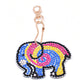 4pcs DIY Elephant Sets Special Shaped Full Drill Diamond Painting Key Chain with Key Ring Jewelry Gifts for Girl Bags