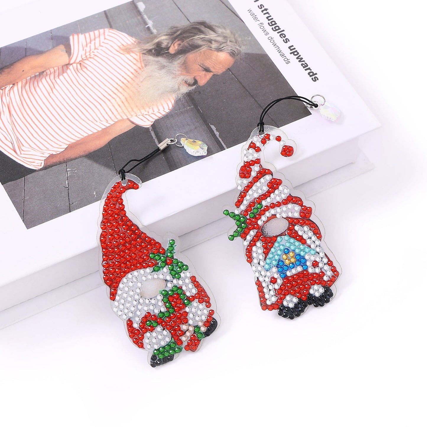 6 Pcs Set DIY Special Shaped Diamond Painting Bookmark | Christmas Gnome